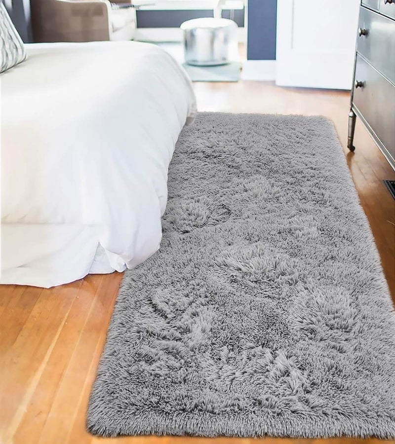 LOCHAS Ultra Soft Indoor Modern Area Rugs Fluffy Living Room Carpets for Children Bedroom Home Decor Nursery Rug 2x8 Feet, Gray - Image 3